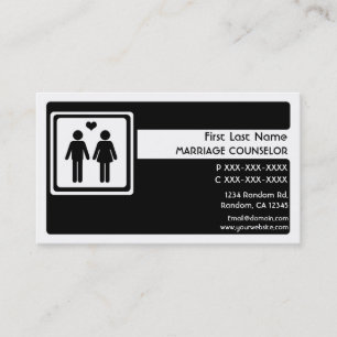 Black white marriage counsellor business cards