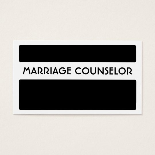 Black white marriage counsellor business cards