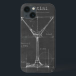 Black & White Martini Glass Blueprint iPhone 13 Case<br><div class="desc">Black & White Martini Glass Blueprint. Artist: Ethan Harper. Image ID: 106174Z.</div>