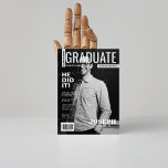 Black white mathematic magazine photo graduatation invitation<br><div class="desc">Modern and minimalist,  this black and white mathematics graduation invitation features a personalised grad photo and clean white text in a sleek magazine-style layout. A bold way to celebrate a graduate whose future adds up to success. Fully customisable for your special day.</div>