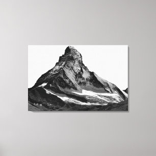 Black & White Matterhorn North Face Canvas Print