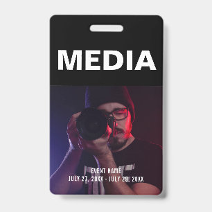 Black & White Media All Access Pass ID Badge