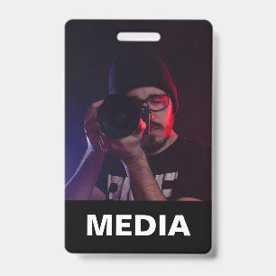 Black & White Media All Access Pass Photo ID Badge