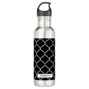Black & White Mediterranean Moroccan Pattern 710 Ml Water Bottle