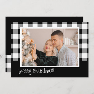 Black & White "Merry Christmas" Photo Holiday Card