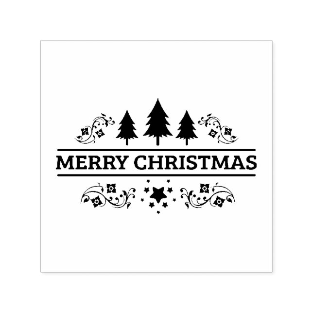 Black White Merry Christmas Self-inking Stamp (Design)
