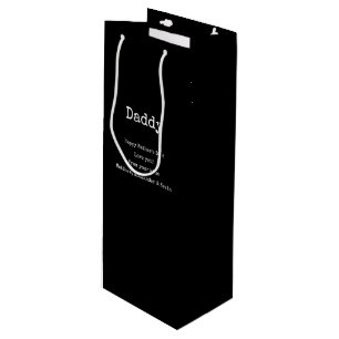 Black & White Message From your Kids Wine Gift Bag