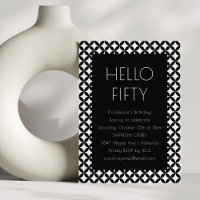 Black White Mid Century Modern 50th Birthday Party