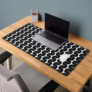 Black & White Mid Century Modern Abstract Desk Mat