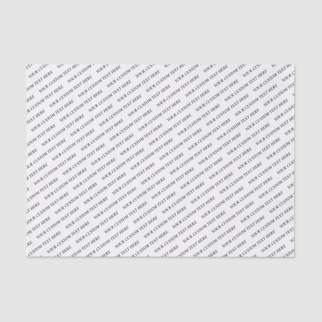 Black & White Minimal Custom Text Tissue Paper (Front)