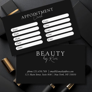 Black & White, Minimal Elegant, Salon Appointment Card