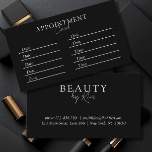 Black & White, Minimal Elegant, Salon Appointment Card