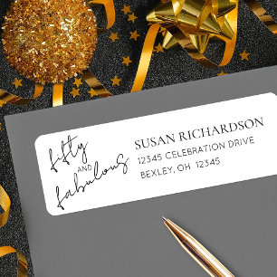 Black White Minimal Fifty and Fabulous Address