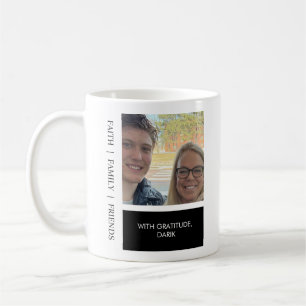 Black & White Minimal Modern Family Photo Coffee Mug