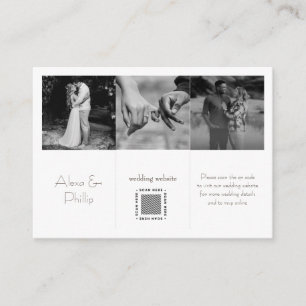 Black & White Minimal Photo collage Wedding Enclosure Card