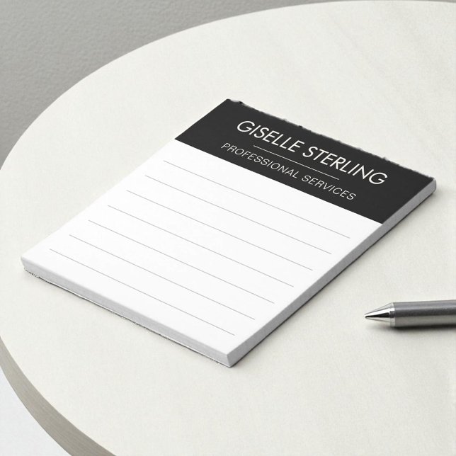 Black White Minimal Professional Modern Business Notepad (Creator Uploaded)