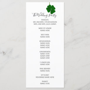 Black White Minimalism Four-Leaved Clover  Programme