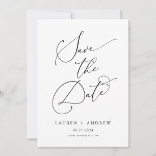 Black & White Minimalist 1 Save the Date Invitation