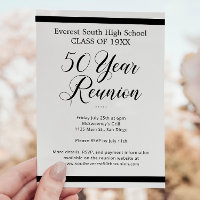 Black White Minimalist 50 Year Class Reunion