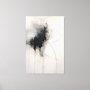 Black & White Minimalist Art   Ephemeral Echoes Canvas Print