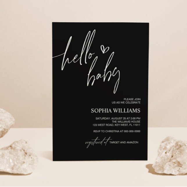 Black & White Minimalist Baby Shower Invitation (Creator Uploaded)