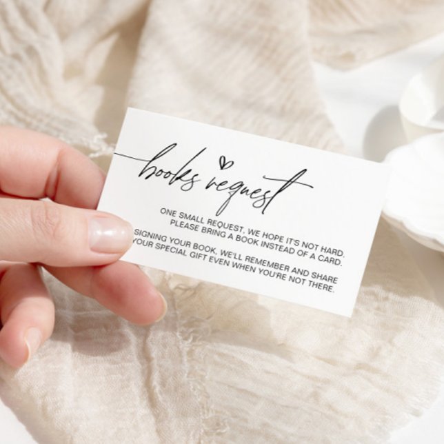 Black & White Minimalist Books Request  Enclosure Card (Creator Uploaded)