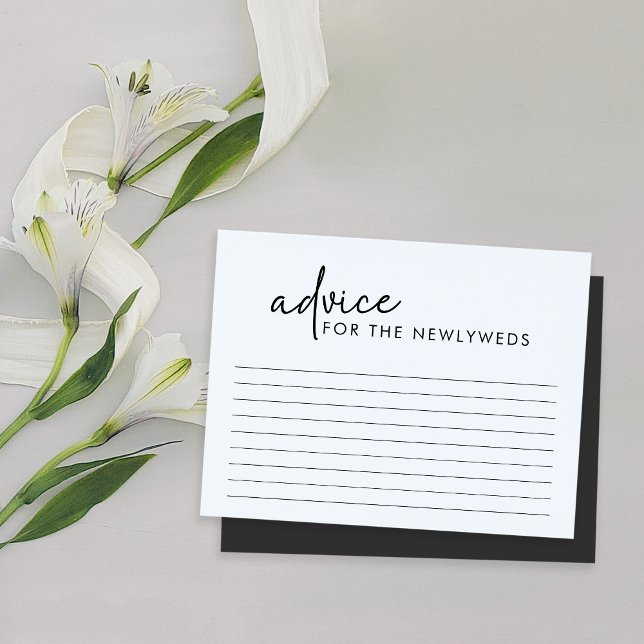 Black & White Minimalist Bridal Shower Advice Card (Creator Uploaded)