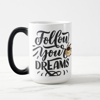 "Black & White Minimalist Calligraphy Coffee Mug –
