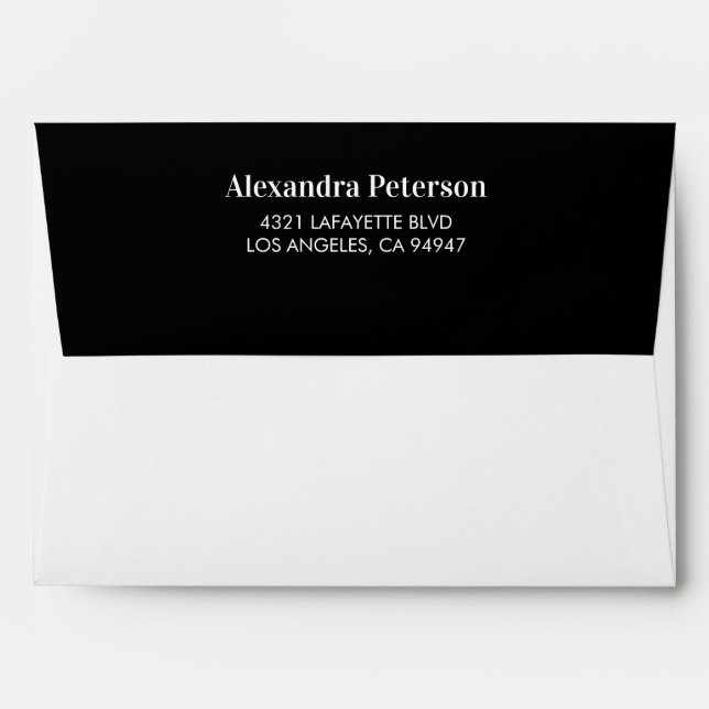 Black White Minimalist Chic Birthday Envelope (Back (Top Flap))
