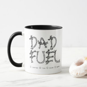 Black & White Minimalist Dad Fuel Personalized Mug