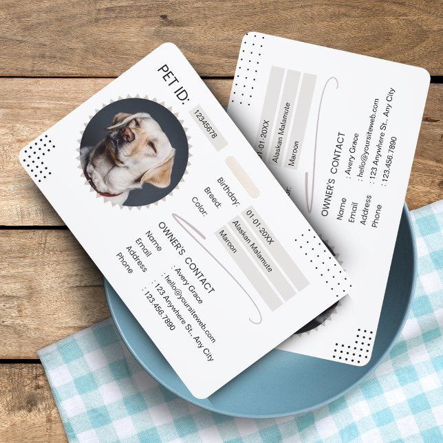 Black & White Minimalist Dog ID Card - Membership  ID Badge (Black & White Minimalist Dog ID Card - Membership Design  
)