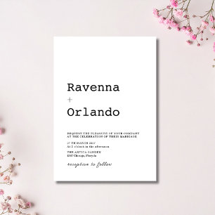 Black & White Minimalist Elegant Modern Wedding Invitation