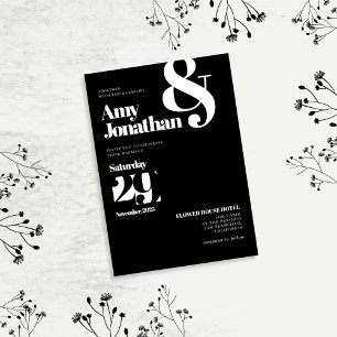 Black & White Minimalist Elegant Wedding Invitation