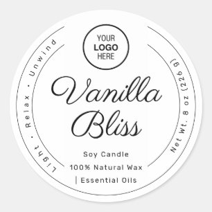 Black White Minimalist Label Handmade Soy Candles