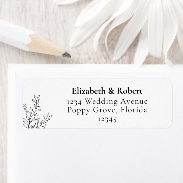 Black & White Minimalist Line Art Return Address  (Insitu)