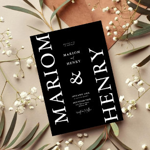 Black & White Minimalist Modern Elegant Wedding Invitation