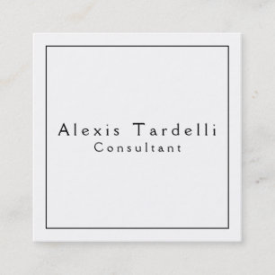Black & White Minimalist Modern Professional Square Business Card