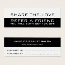 Black white minimalist modern Referral Card