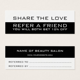 Black white minimalist modern Referral Card