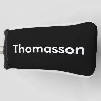 Black White Minimalist Personalised Family Name Golf Head Cover