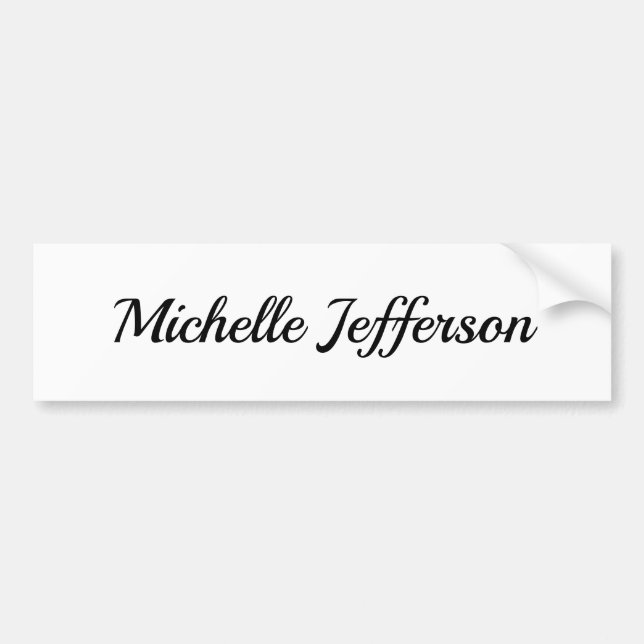 Black & White Minimalist Plain Modern Bumper Sticker (Front)