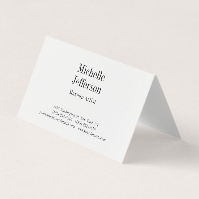 Black & White Minimalist Plain Modern Business Card (Front)