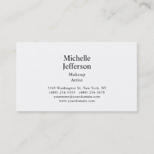 Black & White Minimalist Plain Modern Business Card