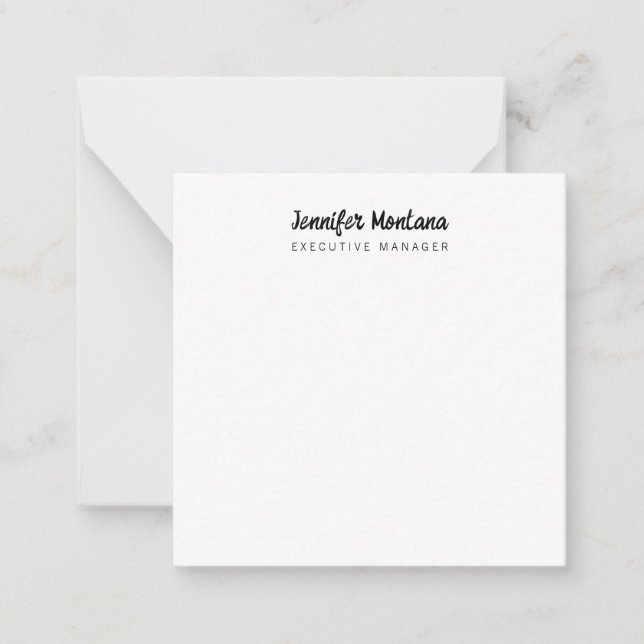 Black & White Minimalist Plain Modern Card (Front)