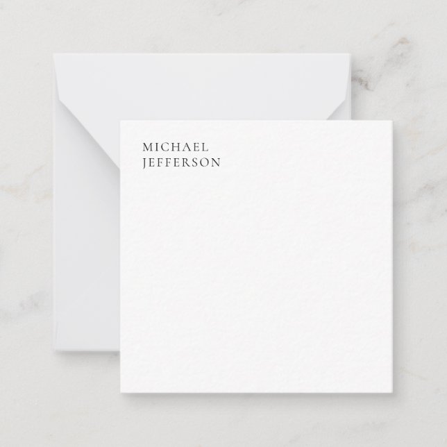 Black & White Minimalist Plain Modern Card (Front)