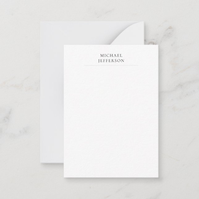 Black & White Minimalist Plain Modern Card (Front)