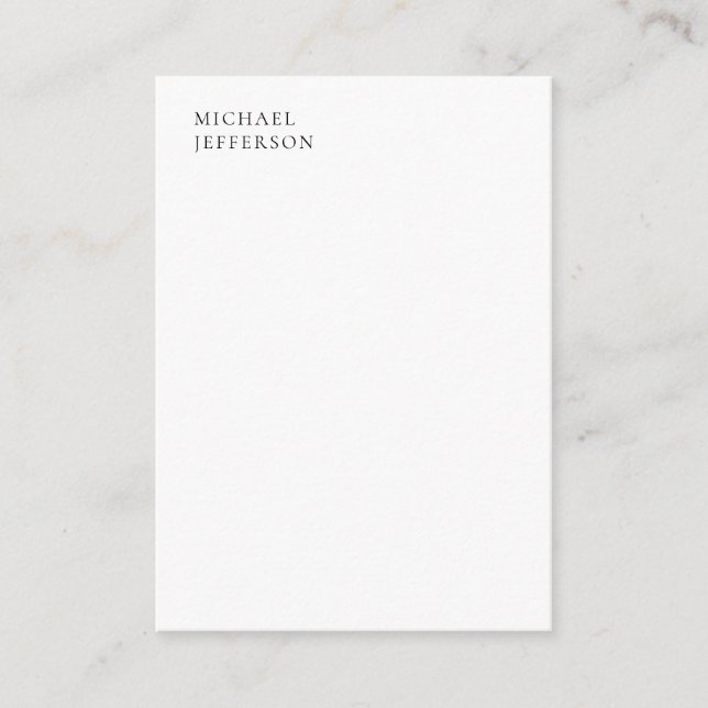 Black & White Minimalist Plain Modern Enclosure Card (Front)