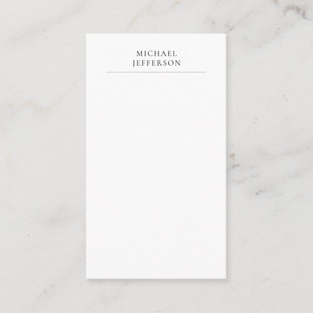 Black & White Minimalist Plain Modern Enclosure Card (Front)