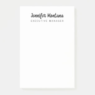 Black & White Minimalist Plain Modern Post-it Notes