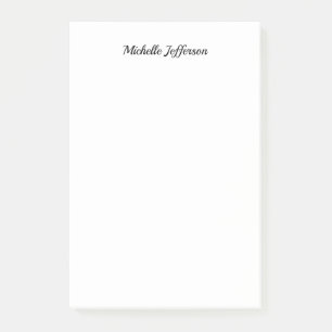 Black & White Minimalist Plain Modern Post-it Notes